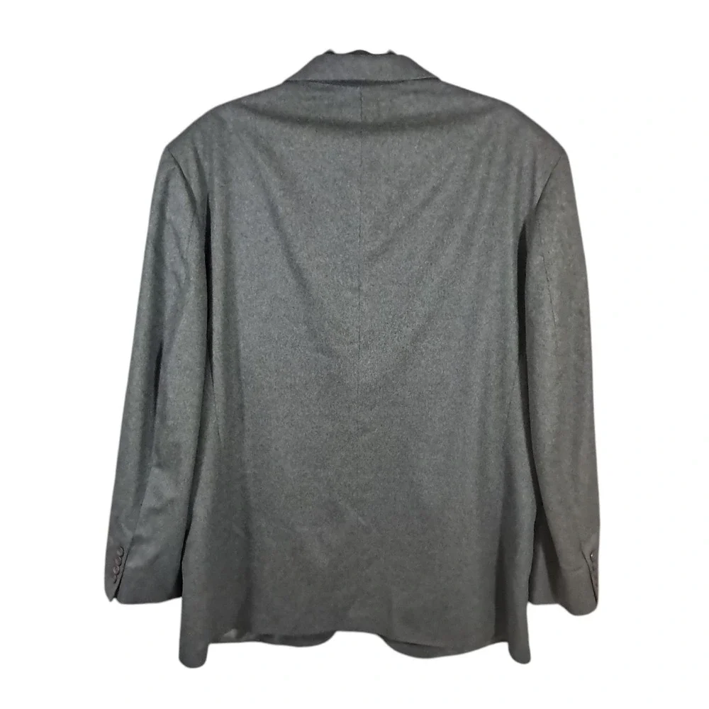 Oscar de la Renta Jacket XL‎ Gray Wool Cashmere Brushed Flannel Blazer Soft 46R